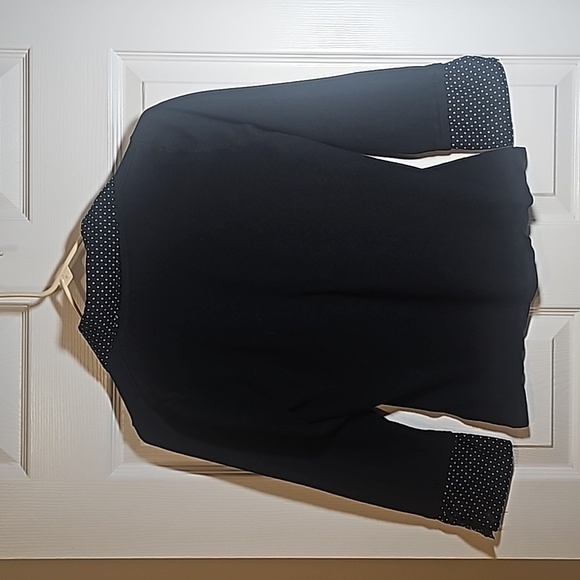 APT 9 Layered Look Sweater Mock Button‎ Down Top Size M Petite Black White - Picture 4 of 4